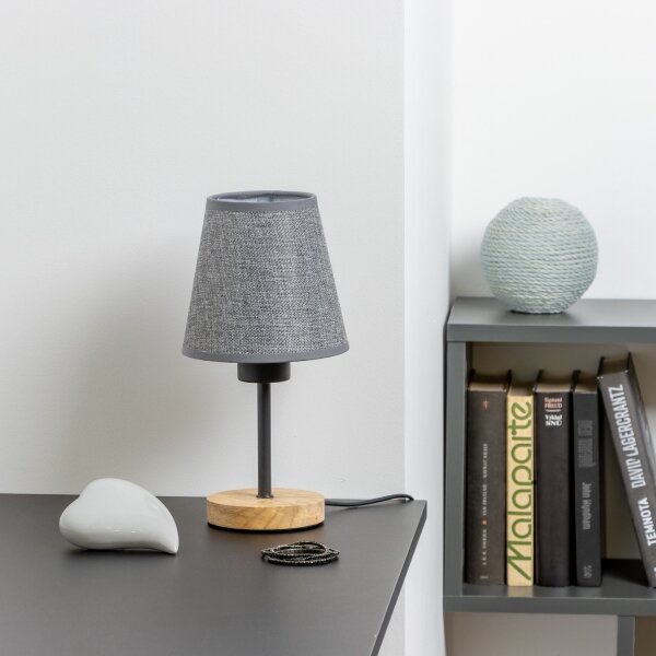 Brilagi - Stolná lampa NUBILA WOOD 1xE27/25W/230V dub/šedá