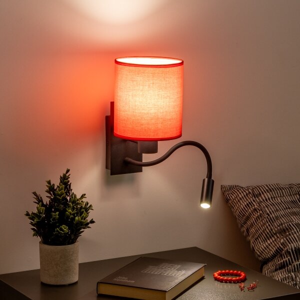 Brilagi - LED Nástenná lampa NUBILA 1xE27/25W/230V + LED/3W čierna/červená