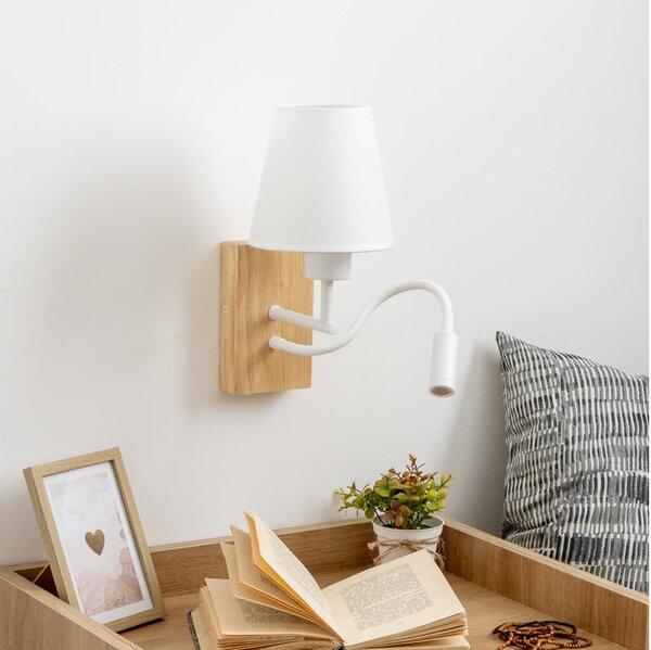 Brilagi - LED Nástenná lampa NUBILA WOOD 1xE27/25W/230V + LED/3W dub/biela