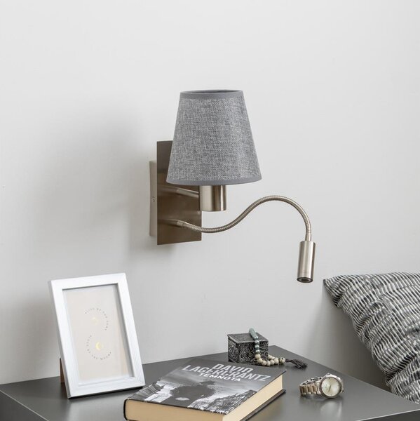 Brilagi - LED Nástenná lampa NUBILA 1xE27/25W/230V + LED/3W chróm/šedá
