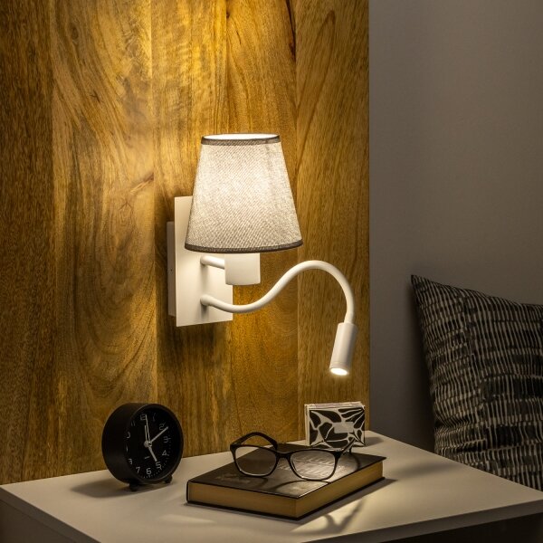 Brilagi - LED Nástenná lampa NUBILA 1xE27/25W/230V + LED/3W biela/šedá