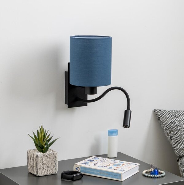 Brilagi - LED Nástenná lampa NUBILA 1xE27/25W/230V+ LED/3W čierna/tmavomodrá