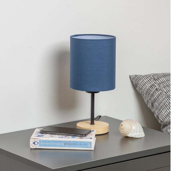 Brilagi - Stolná lampa NUBILA WOOD 1xE27/25W/230V dub/tmavomodrá