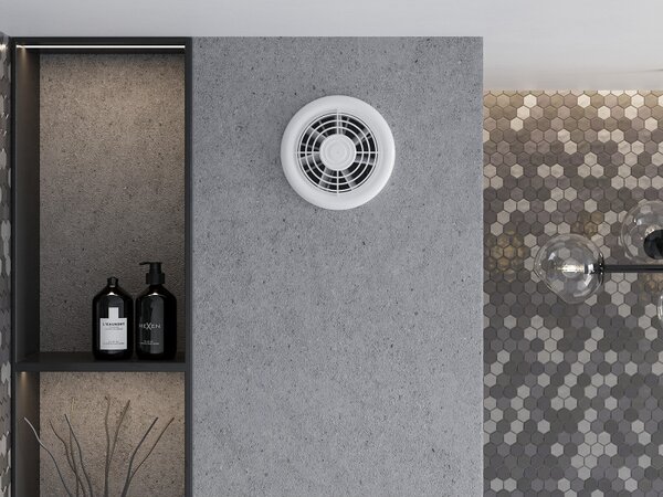 Mexen WXR, kúpeľňový ventilátor so senzorom vlhkosti a časovačom, priemer 150mm, biela, W9605-150-00