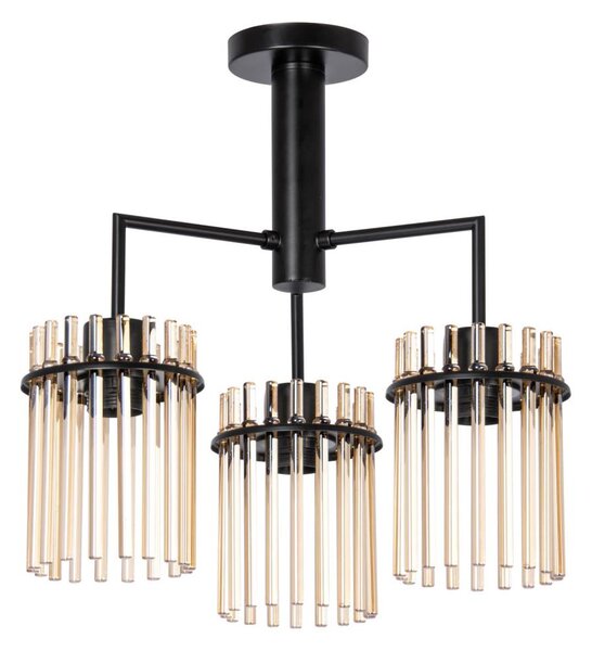 Luster na tyči 3xE27/60W/230V čierna/béžová