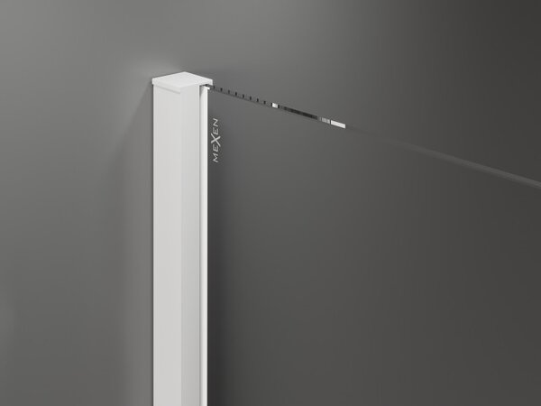 Mexen Velar, posuvné dvere do otvoru typ Walk-In 75 cm, 8mm číre sklo, biela, 871-075-000-03-20