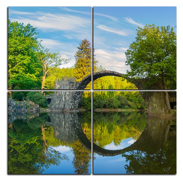 Obraz na plátne - Most v parku v Kromlau - štvorec 3246E (60x60 cm)