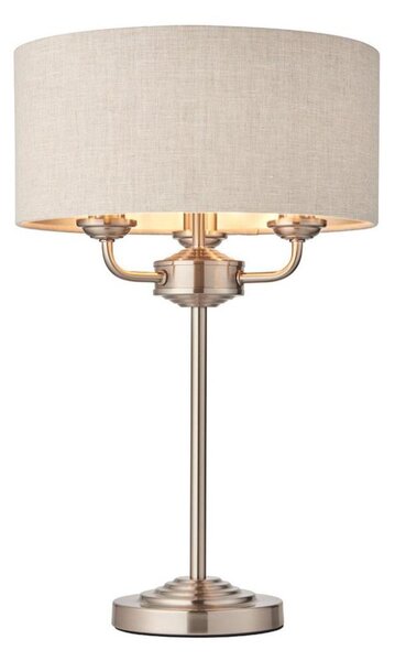 Endon 94369 - Stolná lampa HIGHCLERE 3xE14/18W/230V béžová/matný chróm