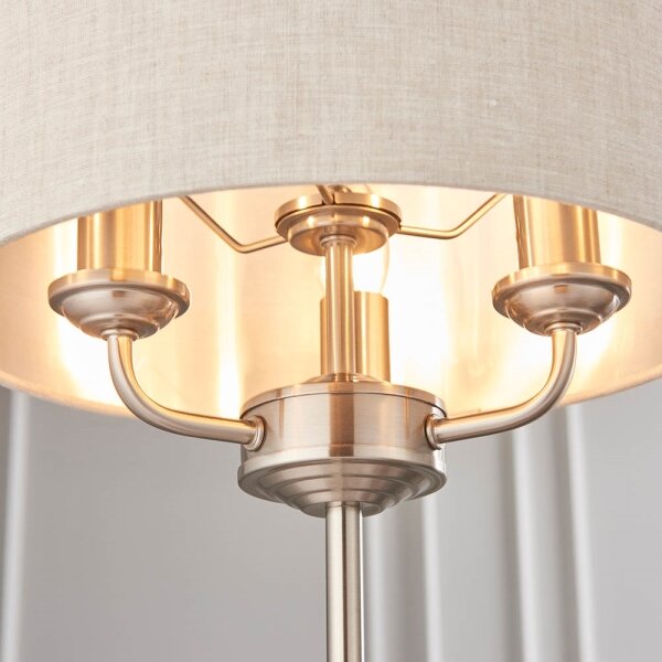 Endon 94369 - Stolná lampa HIGHCLERE 3xE14/18W/230V béžová/matný chróm