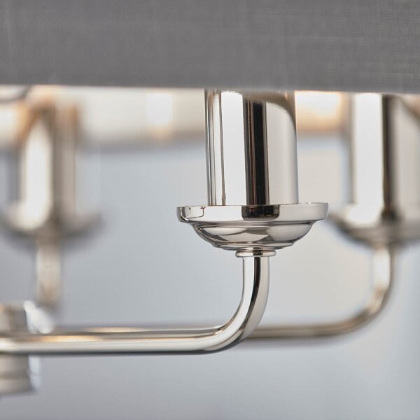 Endon 94373 - Luster na reťazi HIGHCLERE 6xE14/40W/230V šedá/lesklý chróm