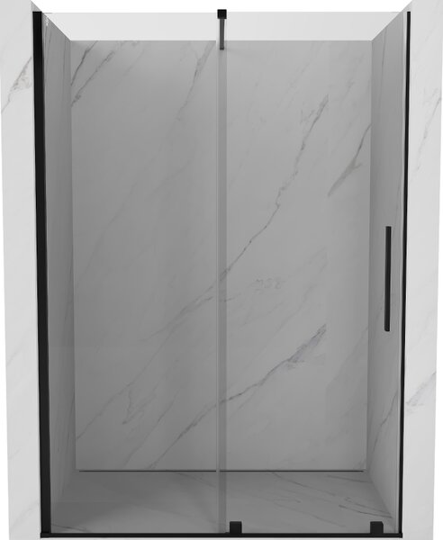 Mexen Velar, posuvné dvere do otvoru 130x200 cm, 8mm číre sklo, čierna matná, 871-130-000-01-70