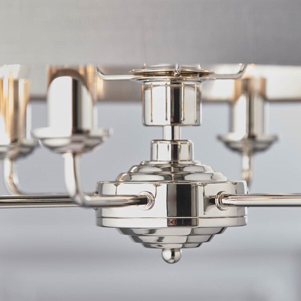 Endon 94373 - Luster na reťazi HIGHCLERE 6xE14/40W/230V šedá/lesklý chróm