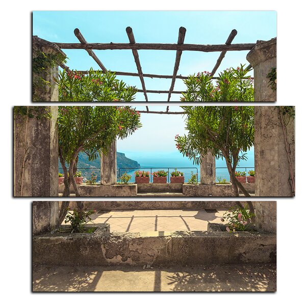 Obraz na plátne - Staroveká záhrada na morskom pobreží - štvorec 3249D (75x75 cm)