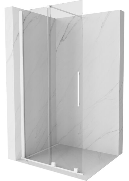 Mexen Velar, posuvné dvere do otvoru typ Walk-In 75 cm, 8mm číre sklo, biela, 871-075-000-03-20