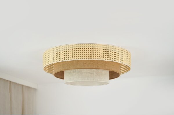 Brilagi - LED stropné svietidlo CEDAR LUNETA LED/26W/230V ratan/hnedá/krémová