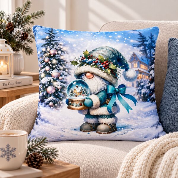 Sendia Textil Dekoračný vankúš MODRÝ ŠKRIATOK 45 × 45 cm