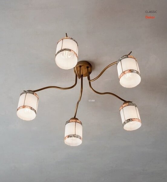 Redo 02-888 - Prisadený luster DEKOR 5xE27/42W/230V pr. 52,3 cm bronz