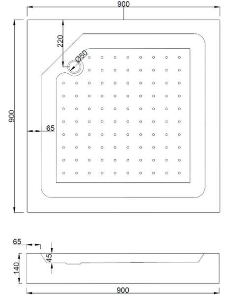 Mexen Rio štvorcová sprchová kabína 90 x 90 cm, transparentná, zlatá + vanička, biela - 860-090-090-50-00-4510