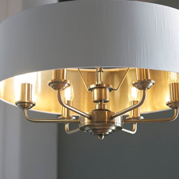 Endon 98933 - Luster na reťazi HIGHCLERE 6xE14/40W/230V biela/mosadz