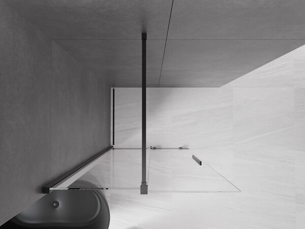 Mexen Velar, posuvné dvere typu Walk-in 70x200 cm, 8mm číre sklo, čierna matná, 871-070-000-03-70