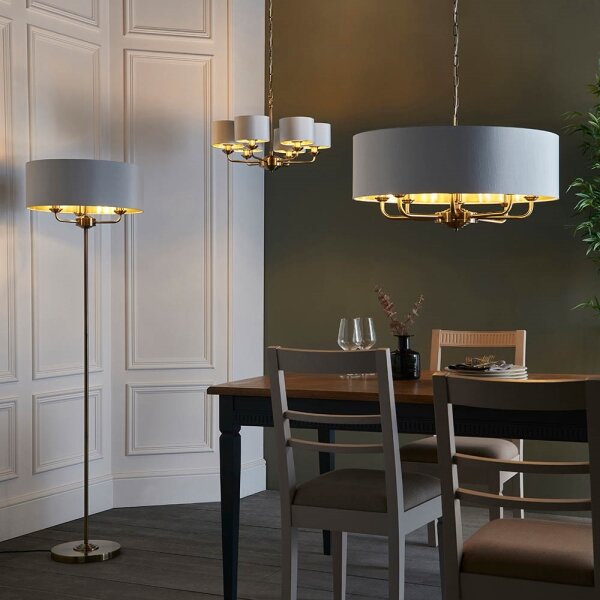 Endon 98935 - Stojacia lampa HIGHCLERE 3xE14/40W/230V biela/mosadz