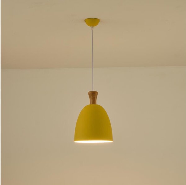 Luster na lanku 1xE27/15W/230V žltá pr. 23 cm