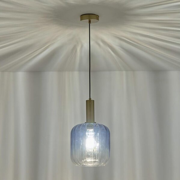 Luster na lanku 1xE27/15W/230V modrá/dymová pr. 20 cm
