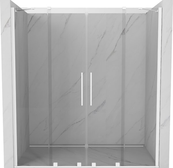 Mexen Velar Duo, posuvné dvere do otvoru 170x200 cm, 8mm číre sklo, biela, 871-170-000-02-20