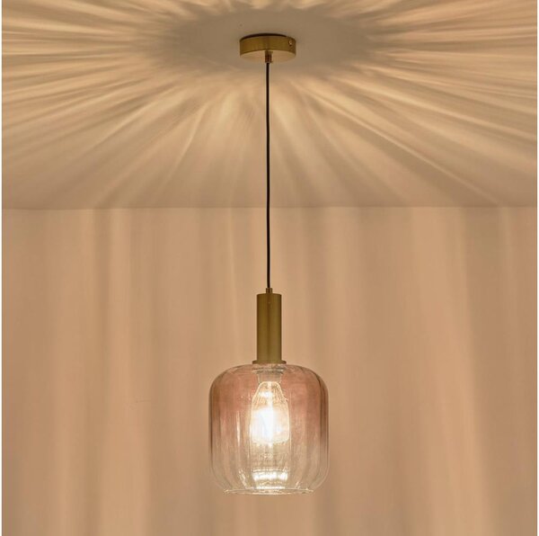Luster na lanku 1xE27/15W/230V červená/dymová pr. 20 cm