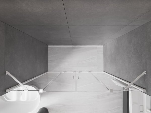 Mexen Velar Duo, posuvné dvere do otvoru 170x200 cm, 8mm číre sklo, biela, 871-170-000-02-20