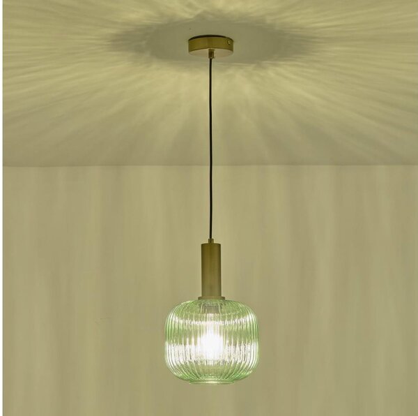 Luster na lanku 1xE27/15W/230V zelená pr. 20 cm