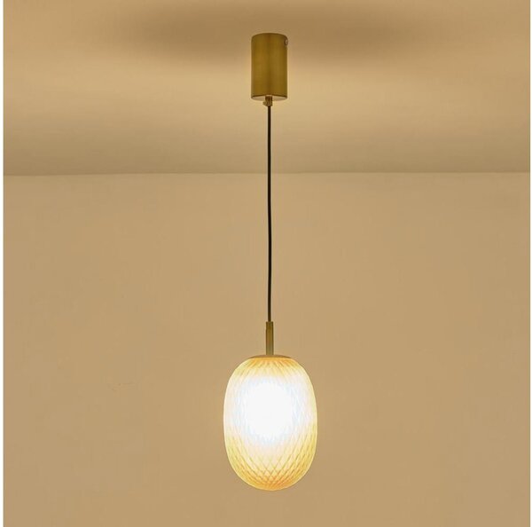 Luster na lanku 1xE14/25W/230V hnedá pr. 15 cm