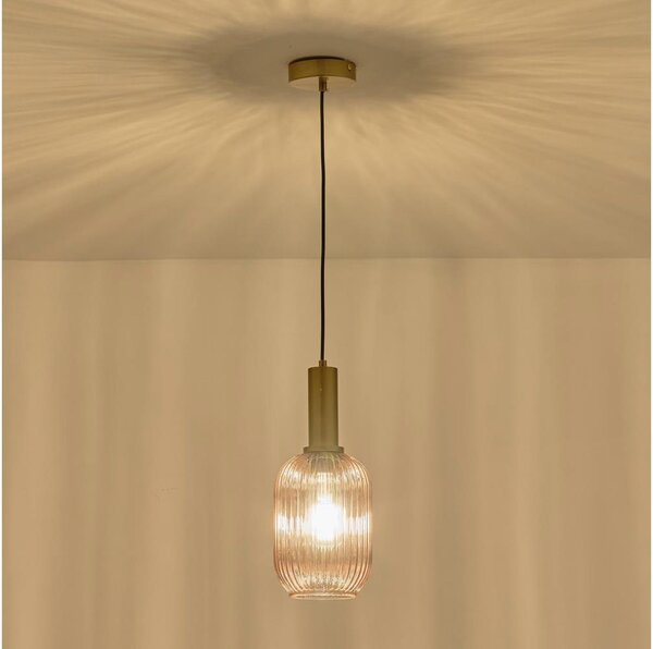 Luster na lanku 1xE27/15W/230V hnedá pr. 13 cm