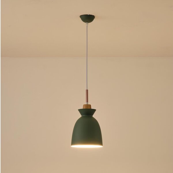 Luster na lanku 1xE27/15W/230V zelená pr. 19,5 cm