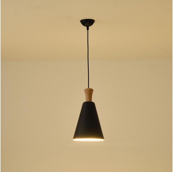 Luster na lanku 1xE27/15W/230V čierna pr. 20 cm