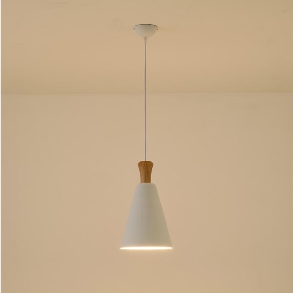 Luster na lanku 1xE27/15W/230V biela pr. 20 cm