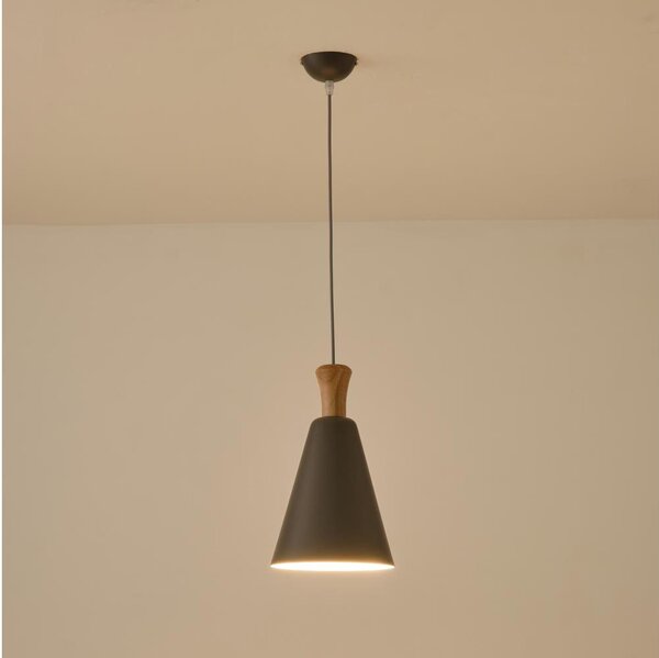 Luster na lanku 1xE27/15W/230V šedá pr. 20 cm