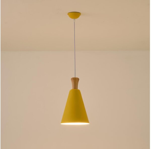 Luster na lanku 1xE27/15W/230V žltá pr. 20 cm