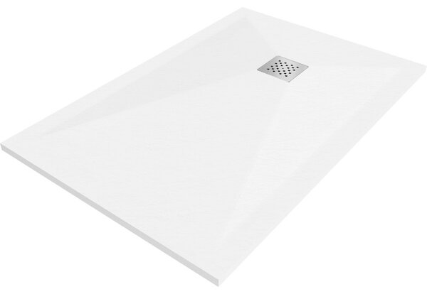 Mexen Stone+ rektangulárny kompozitný sprchový kút 90 x 80 cm, biely - 44108090