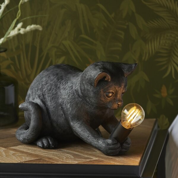 Endon 107390 - Stolná lampa KITTEN 1xE14/7W/230V čierna