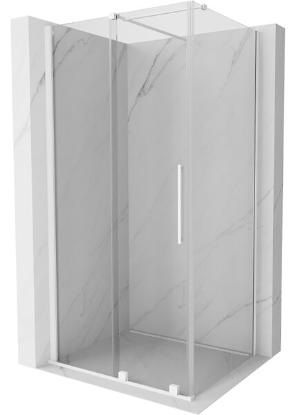 Mexen Velar, sprchový kút s posuvnými dverami 90(dvere) x 70(stena) cm, 8mm číre sklo, biela, 871-090-070-01-20
