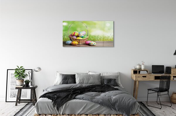 Obraz na akrylátovom skle Basket vajcia lúka 100x50 cm 2 Prívesky
