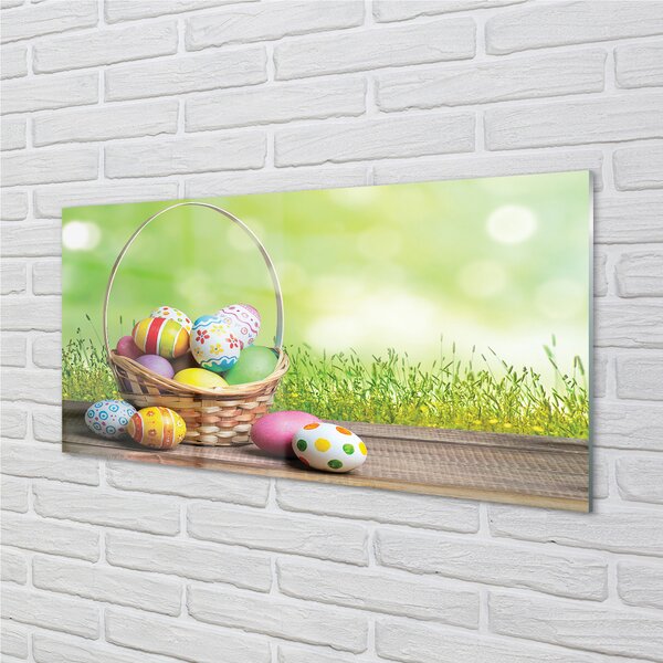 Obraz na akrylátovom skle Basket vajcia lúka 100x50 cm 2 Prívesky