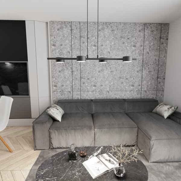 Luster na lanku SORA 4xGX53/12W/230V čierna