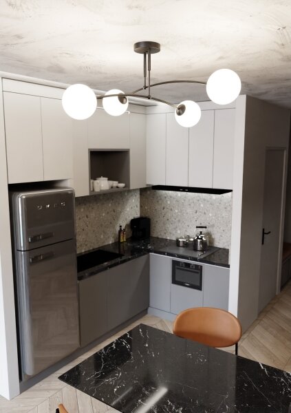 Luster na tyči PREGOS 4xE14/10W/230V čierna