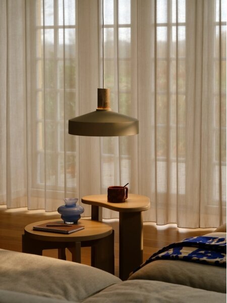 Nordlux - Luster na lanku ELVAS 1xE27/60W/230V pr. 37,5 cm béžová