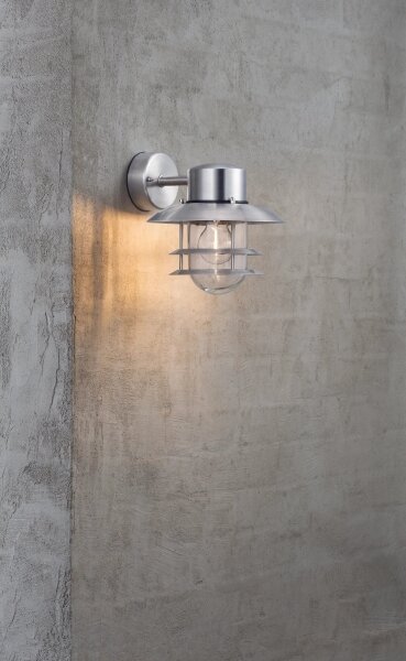 Nordlux - Vonkajšie nástenné svietidlo BLOKHUS 1xE27/60W/230V IP54 strieborná