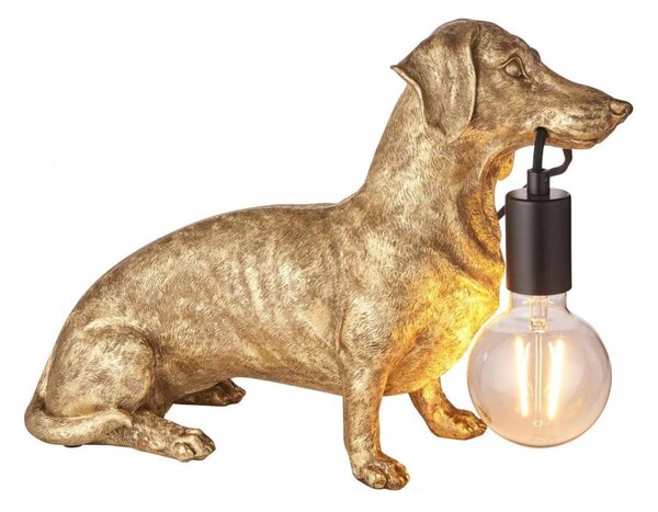 Endon 101187 - Stolná lampa DACHSHUND 1xE27/10W/230V zlatá