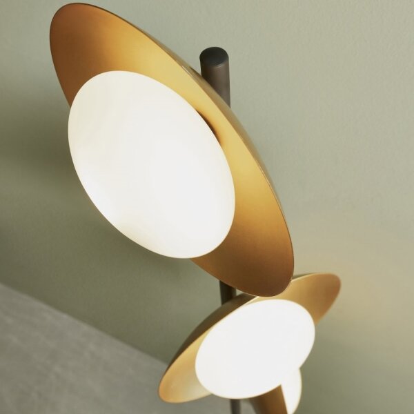 Endon 92039 - Stojacia lampa RUFFLE 3xG9/3W/230V čierna/zlatá
