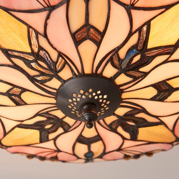 Endon 63922 - Stropné svietidlo Tiffany ASHTON 2xE27/60W/230V priemer 45 cm